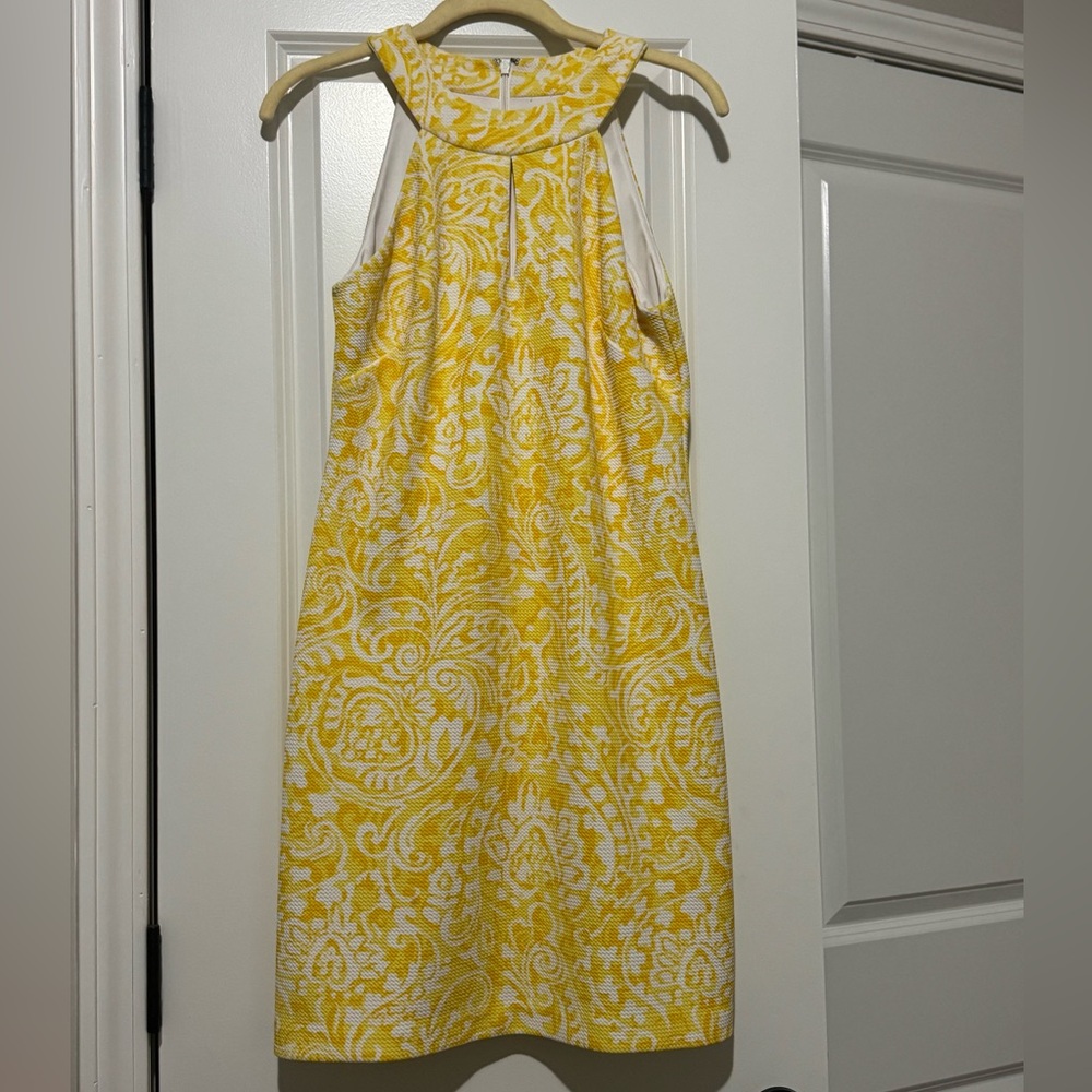 Vince Camuto Yellow and‎ White Paisley Sundress size 8